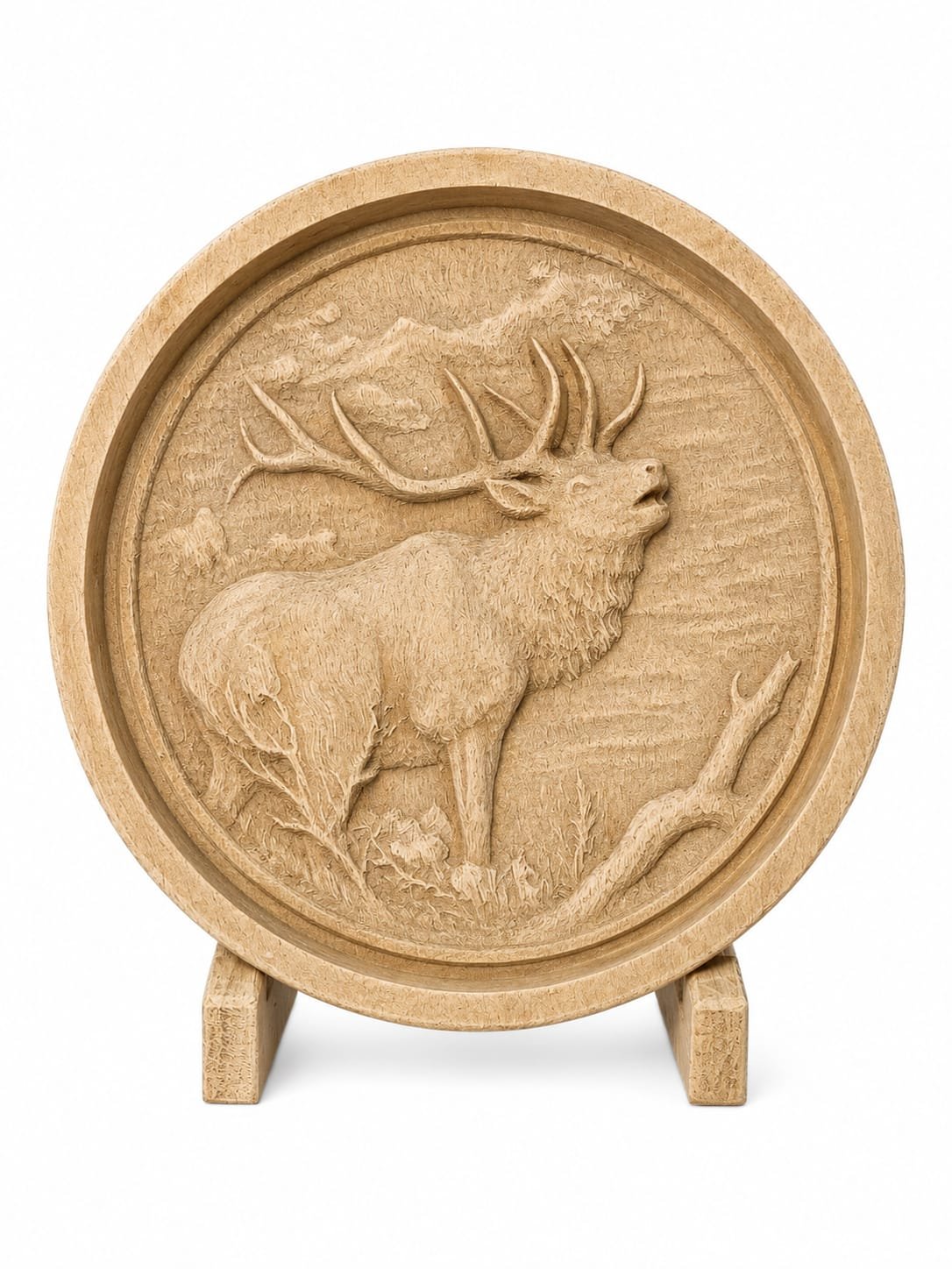 Ornament - Cerb regal sculptat în lemn